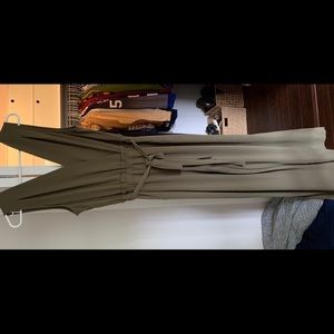 Olive green sleeveless jumpsuit